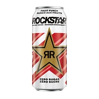 Rockstar Pure Zero Fruit Punch Energy Drink 473 mL, Can, 473mL