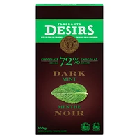 Flagrants Désirs Tablette de chocolat noir (72% cacao) à la menthe 100g