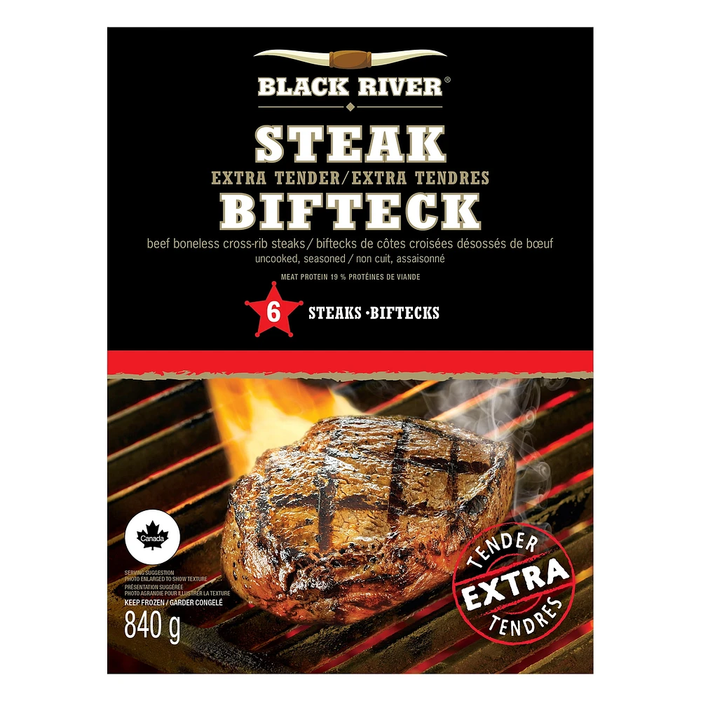 Black River Angus Steaks, 840g / 6x140g / 6 count