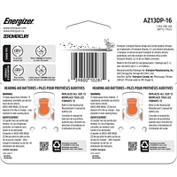 Energizer 13, Emballage de 16, Orange Paquet de 16 piles