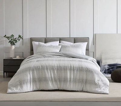 Hometrends 3 Piece Comforter Set – Dante Stripe, Waffle, Texture, Available in Double/Queen,King