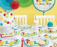 Bright Bonne Fete 18" Round Foil Balloon, Packaged, Helium quality
