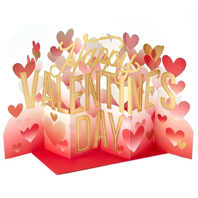 Carte géante en 3 dimensions de la Saint-Valentin ou centre de table, Paper Wonder de Hallmark (Cœurs « Happy Valentine's Day »)