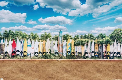 Surfboards in Maui, Hawaii Wall Poster, 22.375" x 34"
