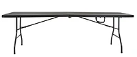 Cosco Deluxe 8 Foot X 30 Inch Fold-in-Half Blow Molded Folding Table, White