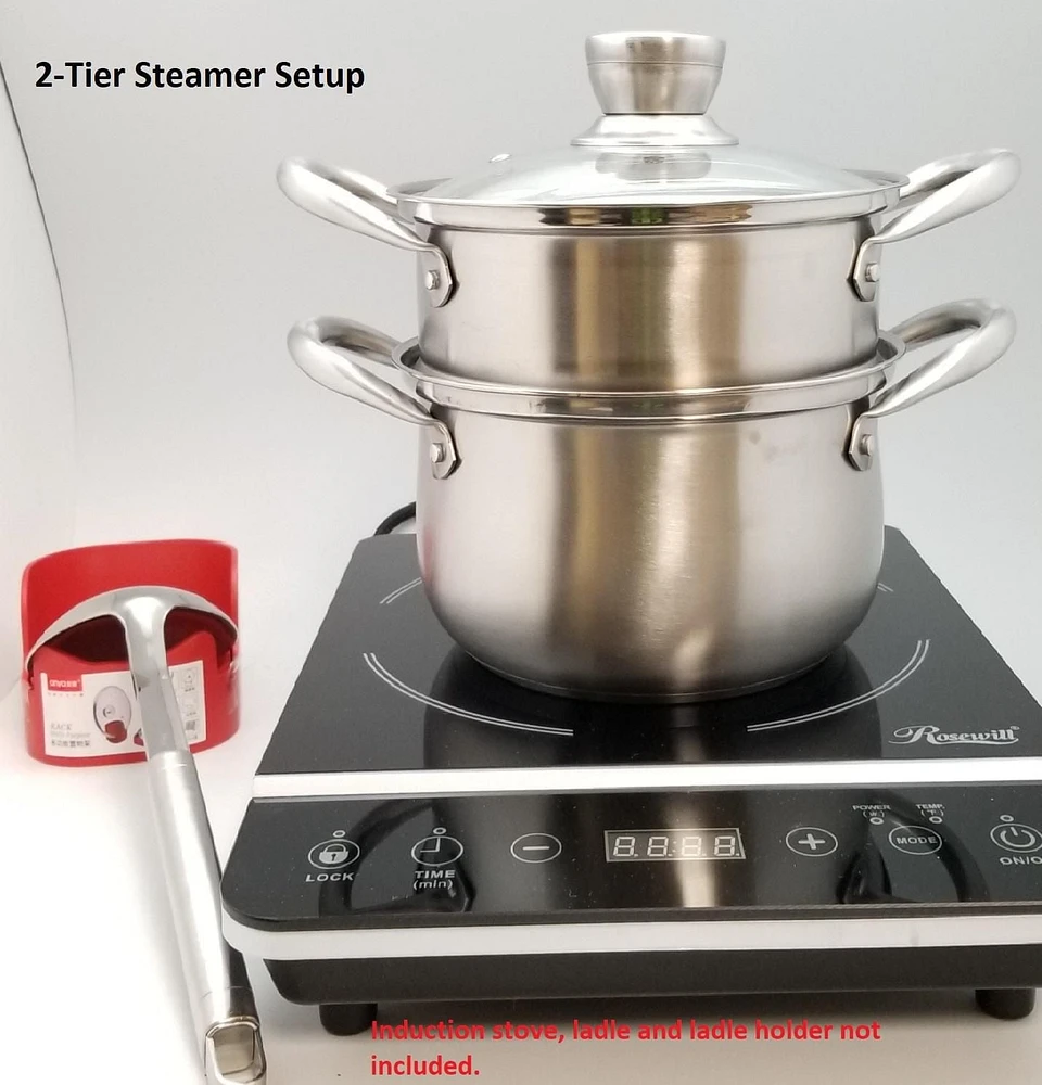 Sunwealth 20cm 2-tier Steamer in 304 Stainless Steel
