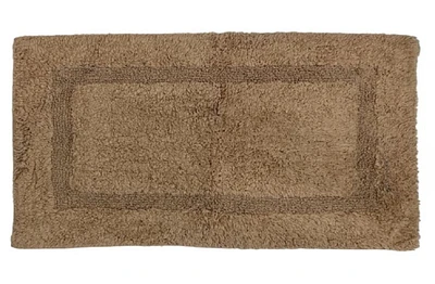 Tapis de bain d'intérieur en coton Sand Essential - 20 pouces x 30 pouces. Tapis de salle de bain marron, doux et absorbant