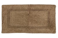 Tapis de bain d'intérieur en coton Sand Essential - 20 pouces x 30 pouces. Tapis de salle de bain marron, doux et absorbant