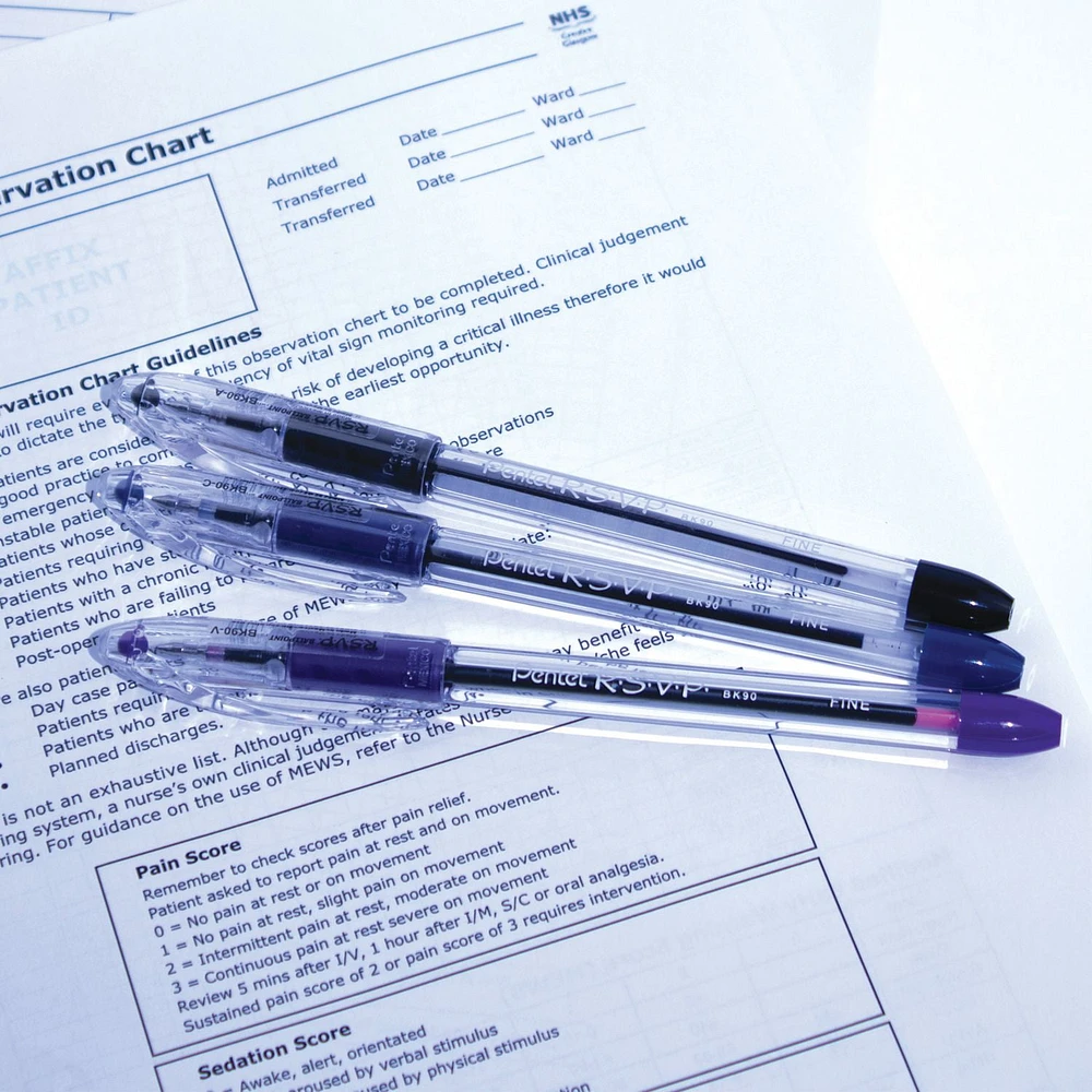 R.S.V.P. Ballpoint Pen, 0.7mm Medium Point, Black Ink, 12PC Pack, The R.S.V.P. ballpoint pen is a sturdy, well-balanced pen featuring a rubber grip. This capped pen can write for over a kilometer! Uses BKL7/BKL10 refills.