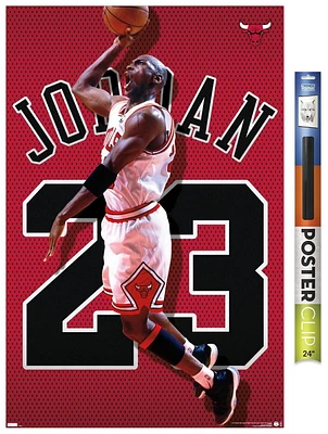 Michael Jordan - Jersey Wall Poster, 22.375" x 34" Framed