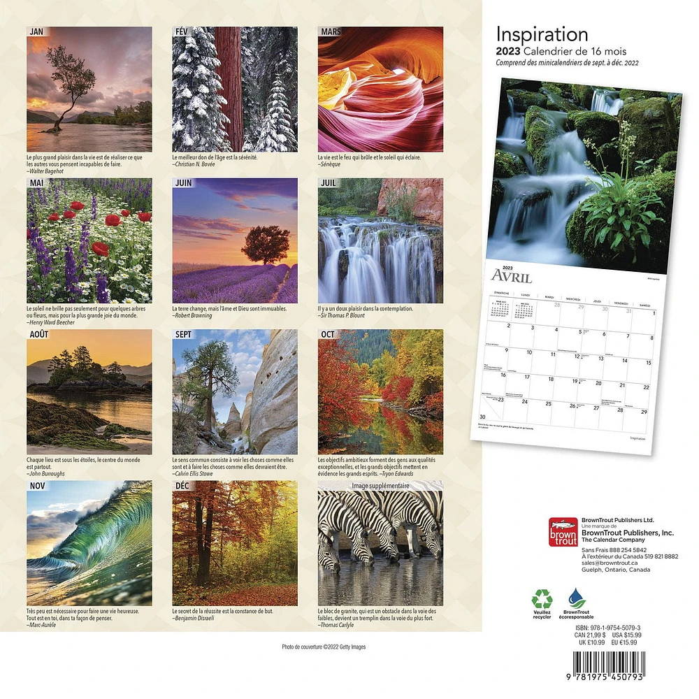 Inspiration | 2023 12x24 Inch Square Wall Calendar