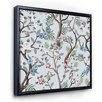 Designart Chinoiserie Aux Oiseaux Et Pivoines X ART MURAL À CADRE FLOTTÉ