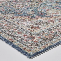 Tapis tissé rouge et bleu Cranfield rouillé