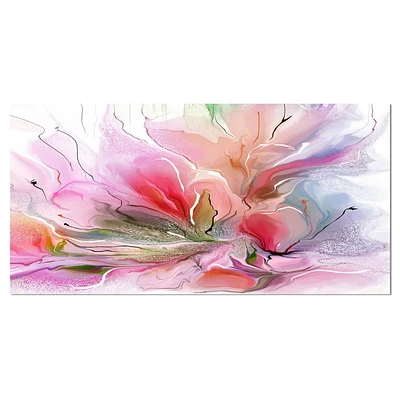 Designart Lovely Painted Floral Design Canvas Wall Art
