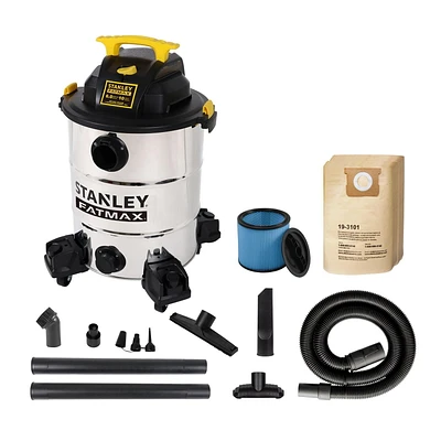 Stanley Fatmax 6HP 10 Gallon Stainless Steel Wet/Dry Vacuum