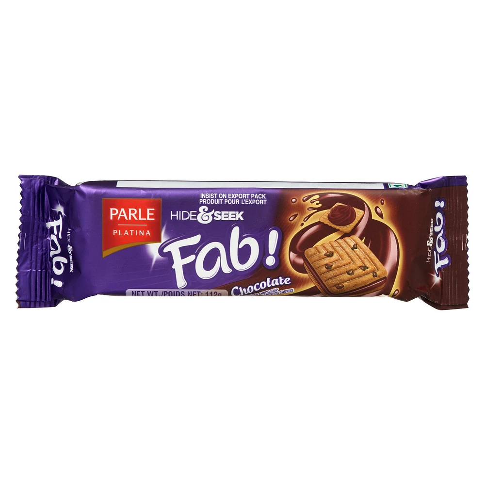 PARLE HIDE & SEEK FAB CHOCOLATE BISCUITS, CHOCOLATE FLAVOURED CHOCOLATE CHIP