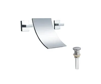 DROP Bath and Kitchen DR091447 Robinet pour lavabo de salle de bain avec forme unique en couleur chrome de la série Waterfall - comprend un drain sans trop-plein.