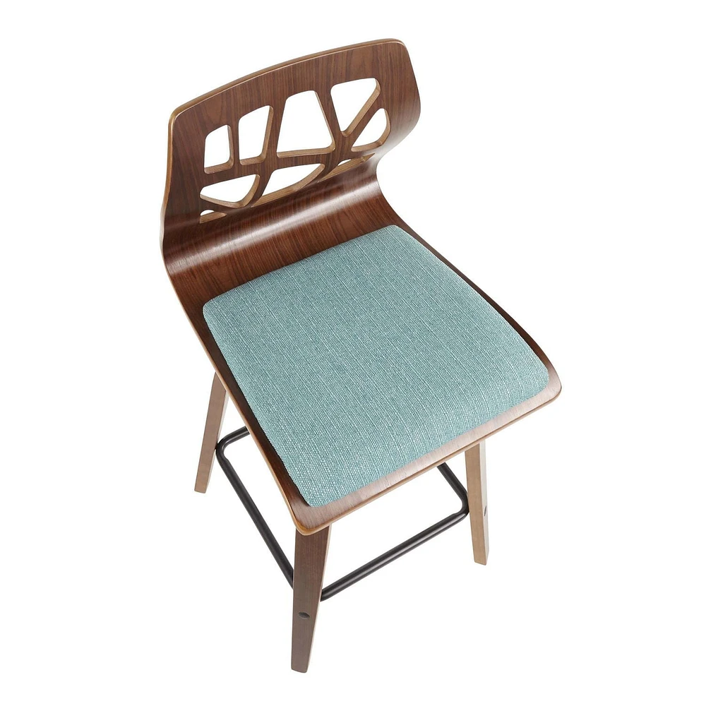 Tabouret de comptoir de comptoir moderne milieu-du-siècle Folia, de LumiSource