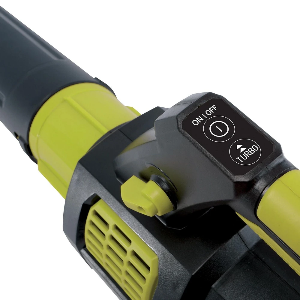 SunJoe 48V iON Souffleur à turbine sans balais sans fil avec 2 piles 24V et chargeur double
