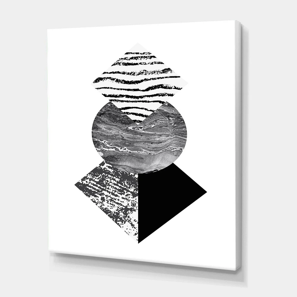 Designart Feuille de palmier tropical avec des formes géométriques abstraites I Art mural sur toile