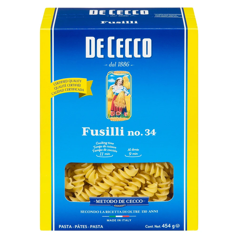 Fusilli De Cecco De Cecco Pâtes Fusilli 454g