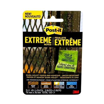 Feuillets Extrêmes Post-it®, EXT33-3TRYMX-C, 76 x 76 mm (3 x 3 po), 3 par paquet