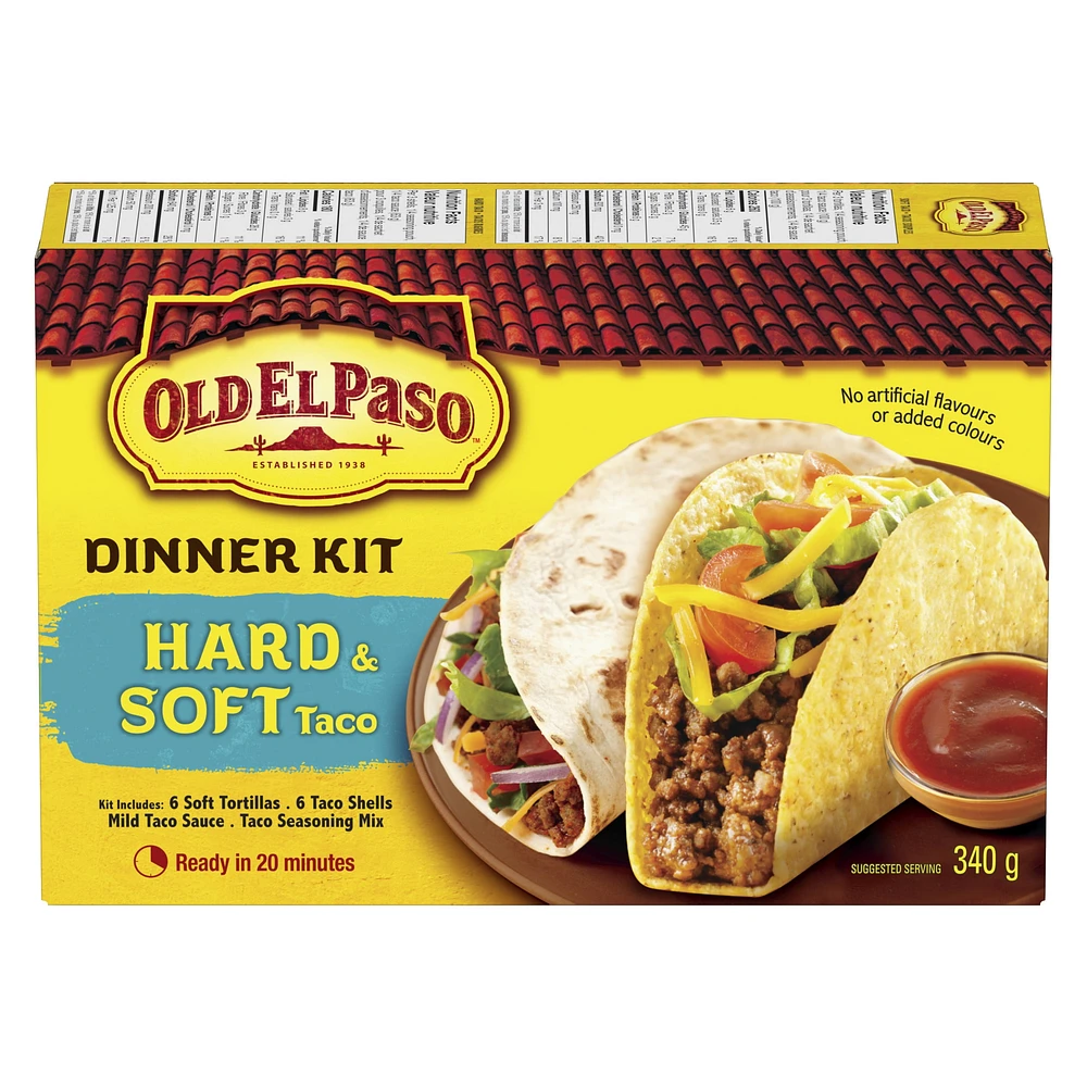 Old El Paso Hard & Soft Taco Dinner Kit, 340 g, 340 g