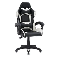 CorLiving Ravagers Vinyl PVC Fabric Ergonomic Adjustable Height Gaming Chair for Adults - High Back Computer Chair, Gamer and Video Game Chair