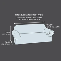 SmartFit Housse de causeuse extensible imperméable avec tissu texturé performant, housse de meuble 1 pièce, lin Housse en tissu
