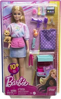 Barbie “Malibu” Stylist Doll & 14 Accessories Playset, Hair & Makeup Theme with Puppy & Styling Cart, Ages 3+