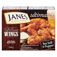 Janes ultimates Dry Rub Seasoned Chicken Wings Sea Salt & Pepper, Chicken Wings, 754g