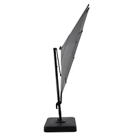 hometrends 11 ft. Round Offset Umbrella with LED Lights & Base, Weather-resistant fabric