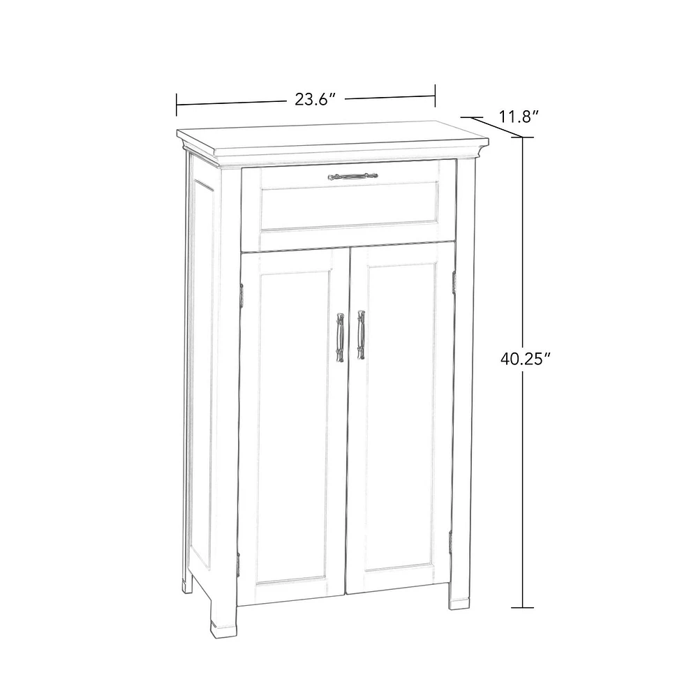 Somerset Collection Maison RiverRidge® Armoire sur pieds à une porte, 23,6 po. (larg) x 40,25 po. (haut) x 11,81 po. (prof), gris