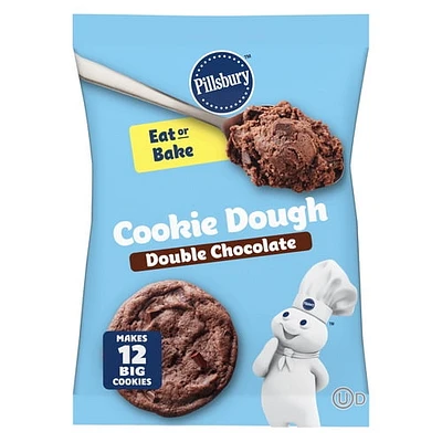 Pillsbury Pâte à biscuits aux pépites de Double chocolat, Prête à cuire 454 g, 12 Biscuits