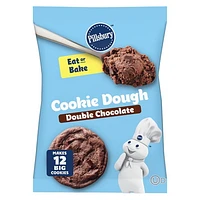 Pillsbury Pâte à biscuits aux pépites de Double chocolat, Prête à cuire 454 g, 12 Biscuits