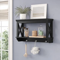 RiverRidge® Home La Crosse 3 Hook Wall Shelf - Black
