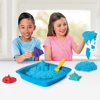 Kinetic Sand, Sandbox Playset with 1lb of Blue Kinetic Sand and 3 Molds, for Ages 3 and Up
