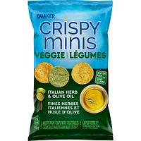 Quaker Crispy Minis Italian Herb & Olive Oil Multigrain Chips with Vegetables