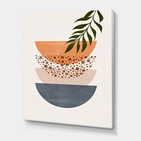 Designart Soleil géométrique abstrait et lune avec feuille III Art mural sur toile