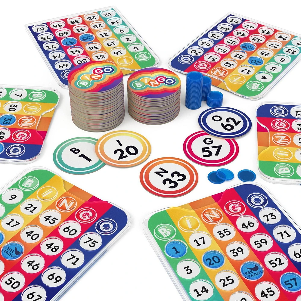 Pack & Go Bingo Game from Spin Master Games Outdoor Games Kids Games Yard Games Portable Rainbow Bingo Chips Games for Adults and Kids Ages 8 and up