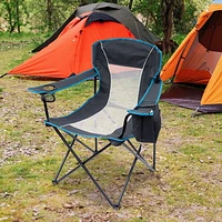 Ozark Trail Chaise surdimensionnée avec filet et glacière intégrée, capacité maximale : 1 personne, couleur : gris, matière : polyester