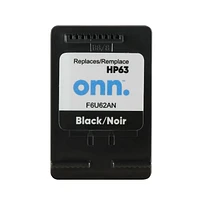 onn. Cartouche d'encre Noire remanufacturée HP 63, (360229723) Noir
