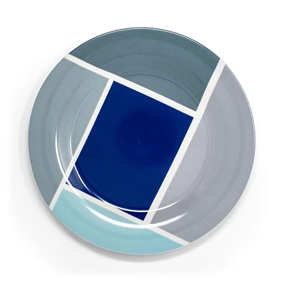 Lot de 6 assiettes plates carrées Geo