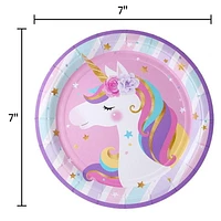 Assiettes en papier licorne 7" Assiettes en papier licorne