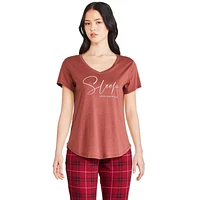 T-shirt de nuit avec encolure en V George pour femmes Tailles TP–TTG