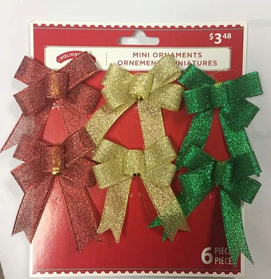 Nœud en tissu Holiday Time en paq. de 6