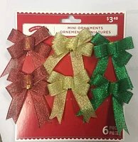 Nœud en tissu Holiday Time en paq. de 6