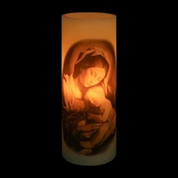 Mainstay Unscented LED Wax Pillar Candle - Virgin Mary, 3"x8"H, 5-hour timer