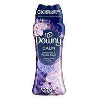 Perles rehausse-parfum pour lessive Downy Calme, perles parfumées pour la lessive, fraîcheur longue durée, parfum Lavande apaisante et gousse de vanille