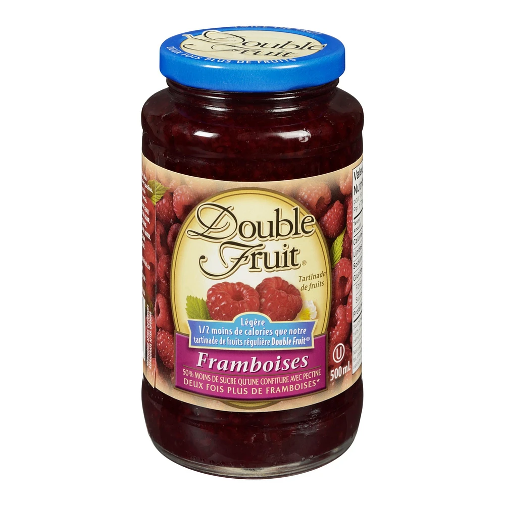 Double Fruit Light Raspberry Fruit Spread 500mL, 500 mL